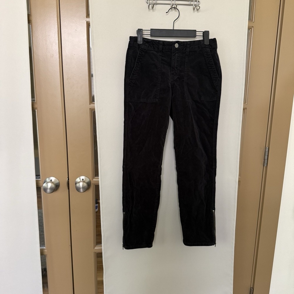 Sanctuary X Anthropologie Women's 26 Black Corduroy Pants Ankle Zipper